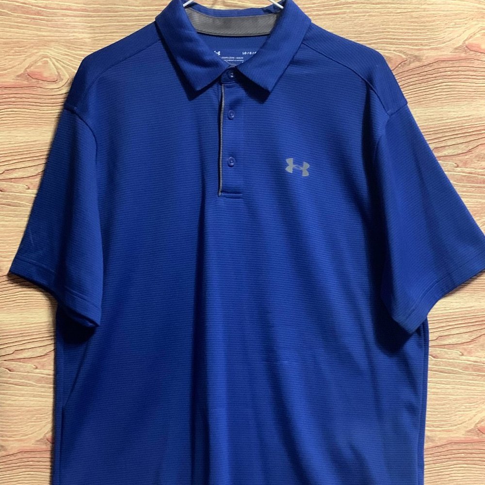 Under Armour Heatgear Polo  Men Royal Blue size Large